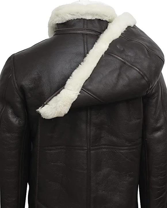 Women B3 Flight Black Aviator Shearling Leather Jacket with Hood - AMSEL LEATHERS