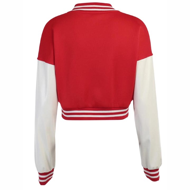 Women Cropped Varsity Baseball Jacket - AMSEL LEATHERS