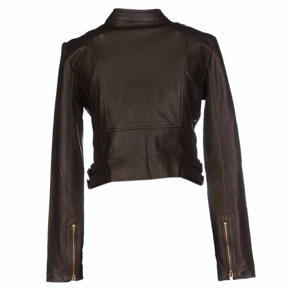 Women Slim Fit Black Genuine Leather Fashion Jacket - AMSEL LEATHERS