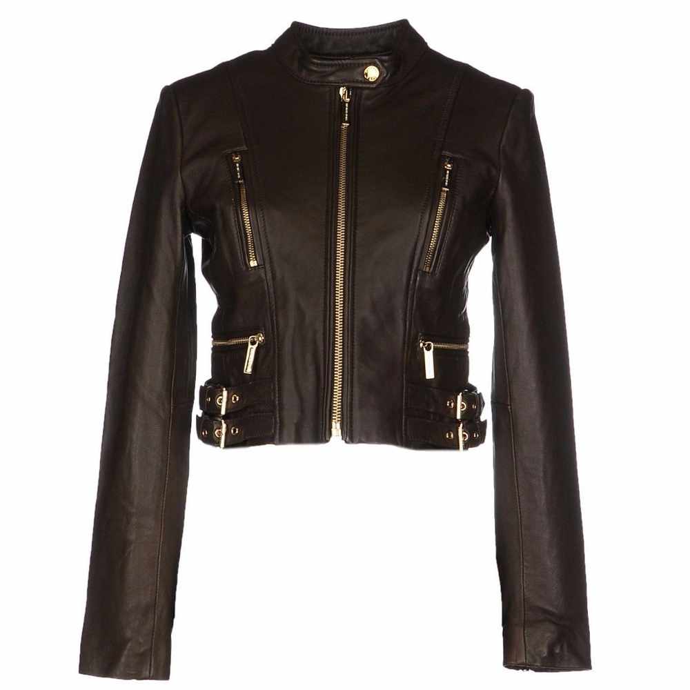 Women Slim Fit Black Genuine Leather Fashion Jacket - AMSEL LEATHERS