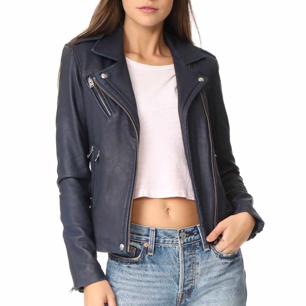 Women Slim Fit Motorcycle Purple Leather Jacket - AMSEL LEATHERS