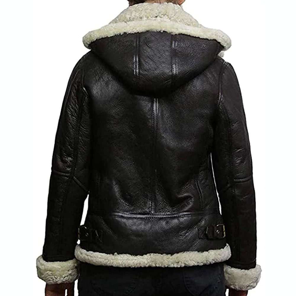 Women WW2 Aviator Pilot Shearling Black Leather Jacket - AMSEL LEATHERS