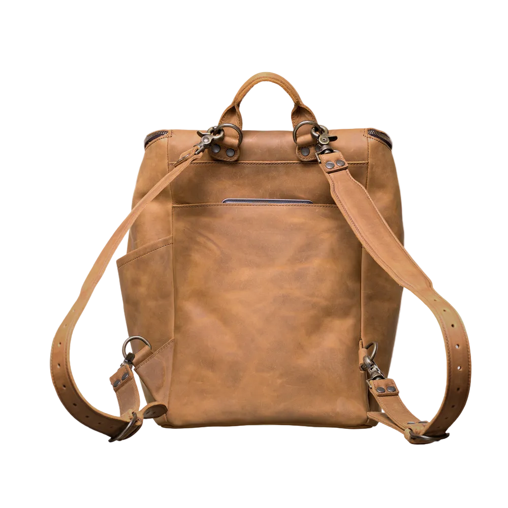 Women All in One Lambskin Leather Backpack-Now with Detachable Straps