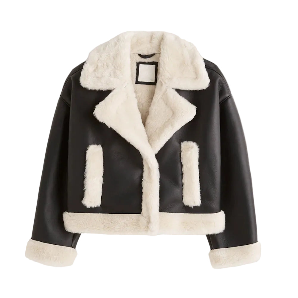 Women Aviator B3 Sheepskin Shearling Riding Leather Jacket