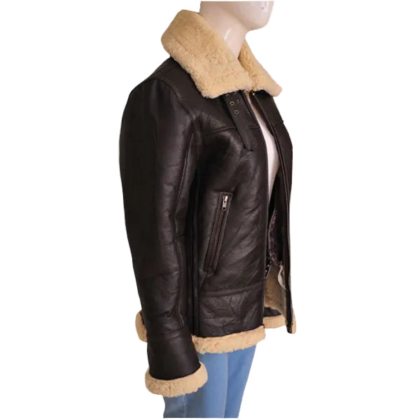 Women B3 Bomber Shearling Aviator Jacket