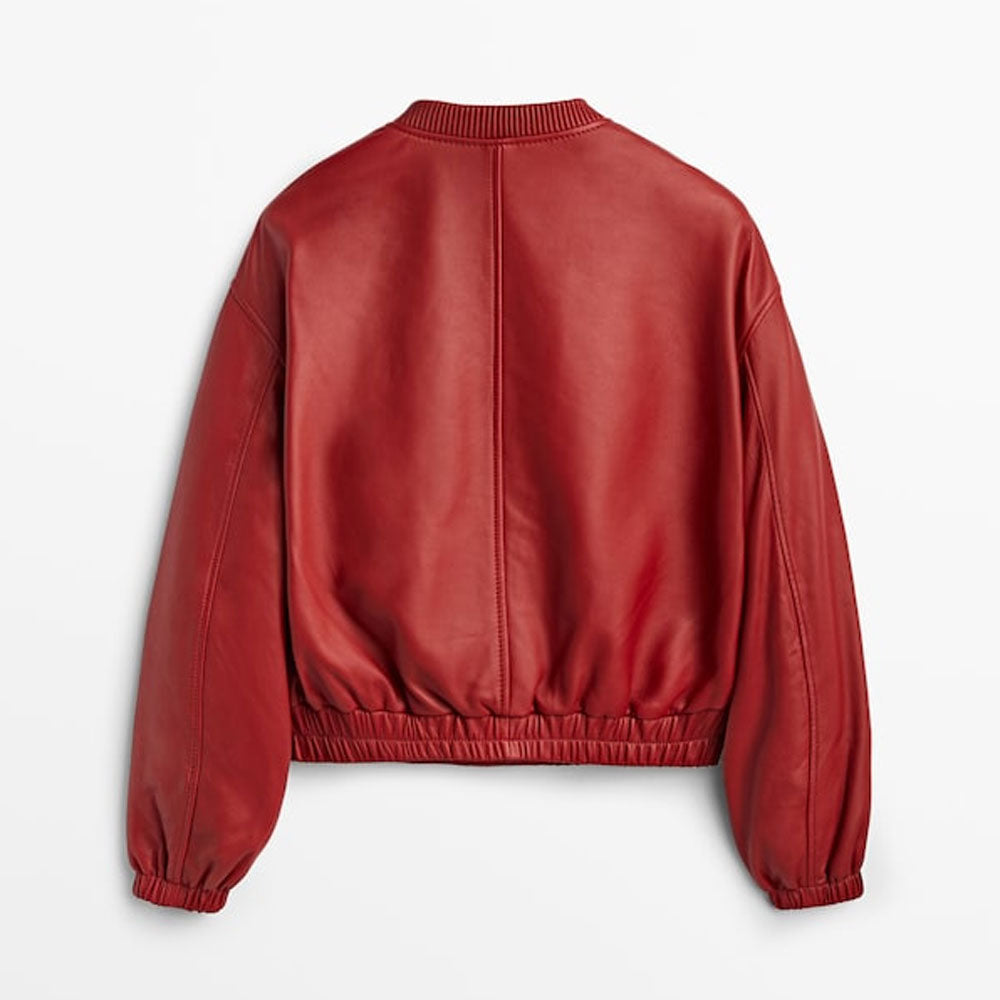 women’s sheepskin leather aviator jacket side angle