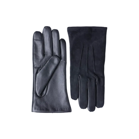 Women Black American Suede Leather Gloves