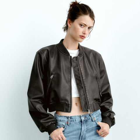 Women Black Aviator A1 Bomber Jacket