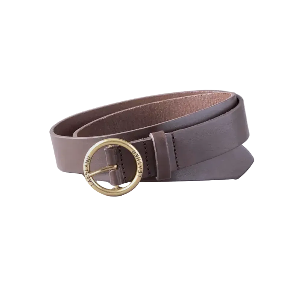 Women Brown Best Burgundy Leather Belt With Thread Edging