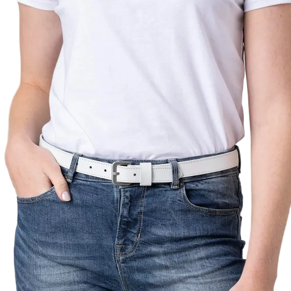 Women Keswick Leather Belt in White Genuine Handmade Sheepskin Leather Belt