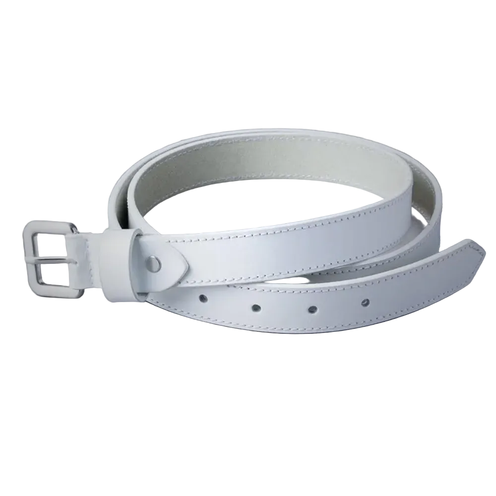 Women Keswick Leather Belt in White Genuine Handmade Sheepskin Leather Belt