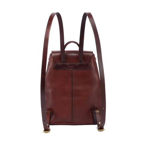 Women Lambskin Brown Small Genuine Leather Backpack