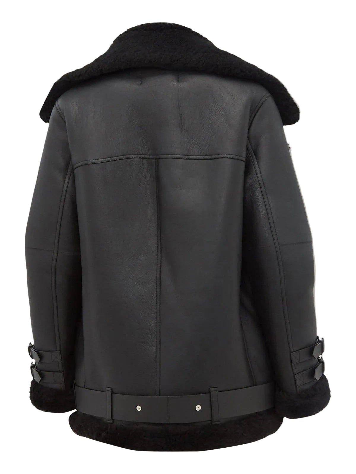 Women Pitch Black B3 Shearling Leather Jacket