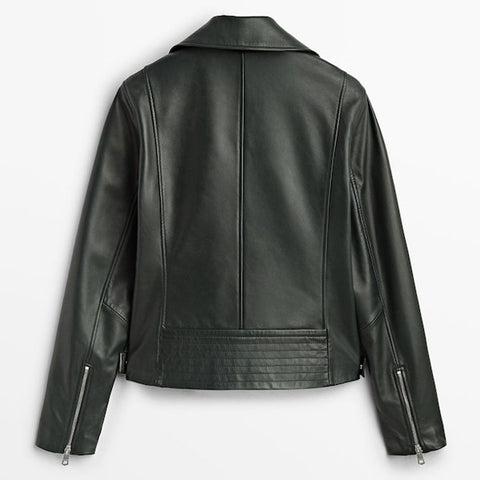 Women black Biker Leather Jacket