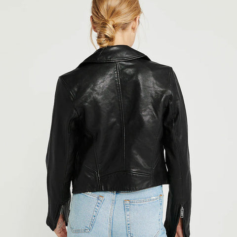 Women black  Biker Leather Jacket