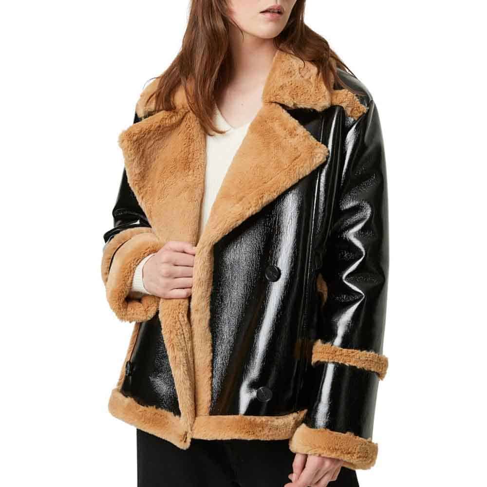 Women’s Trimmed Fur & Real Leather Jacket - AMSEL LEATHERS