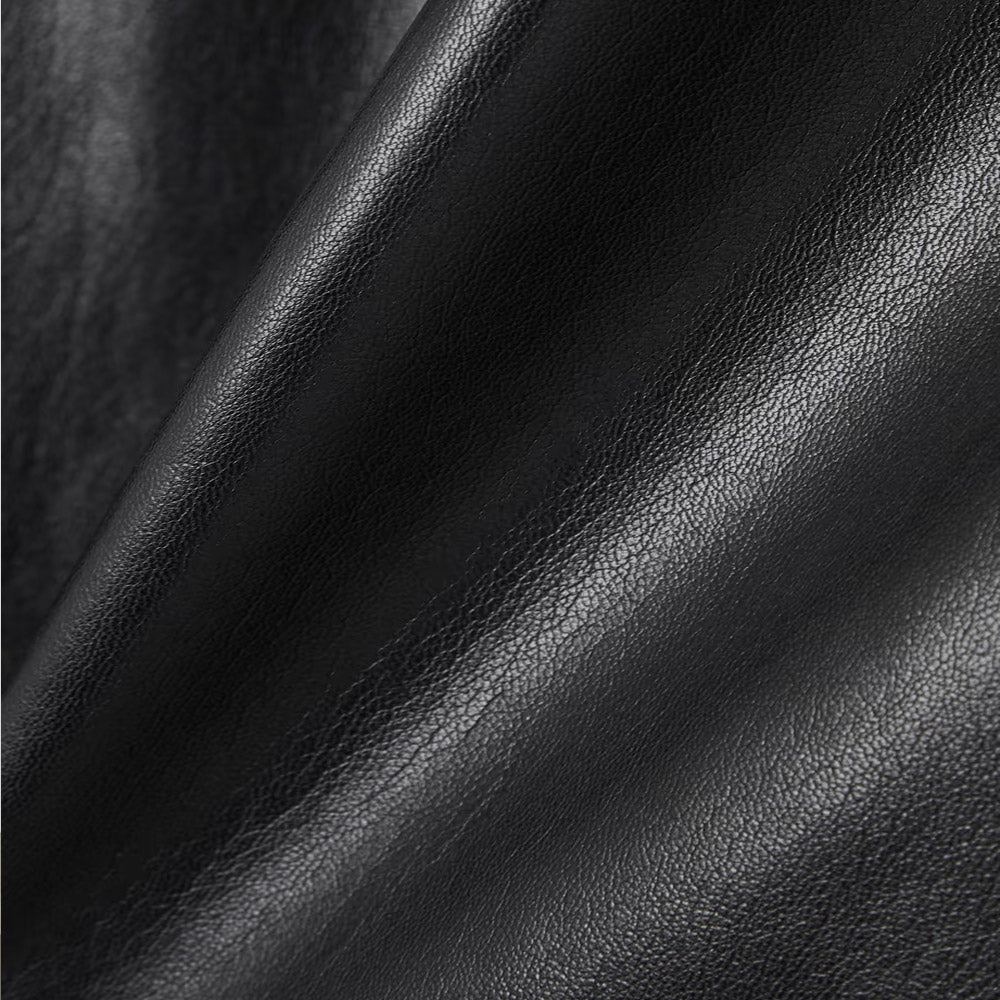 Women's Black Supple Feel Soft Slim Leather Shirt