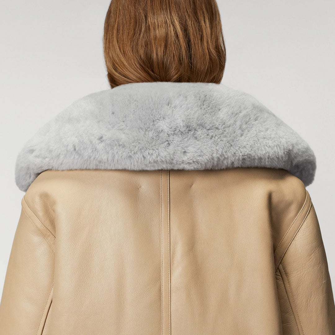 Women's Shearling Aviator Leather Jacket