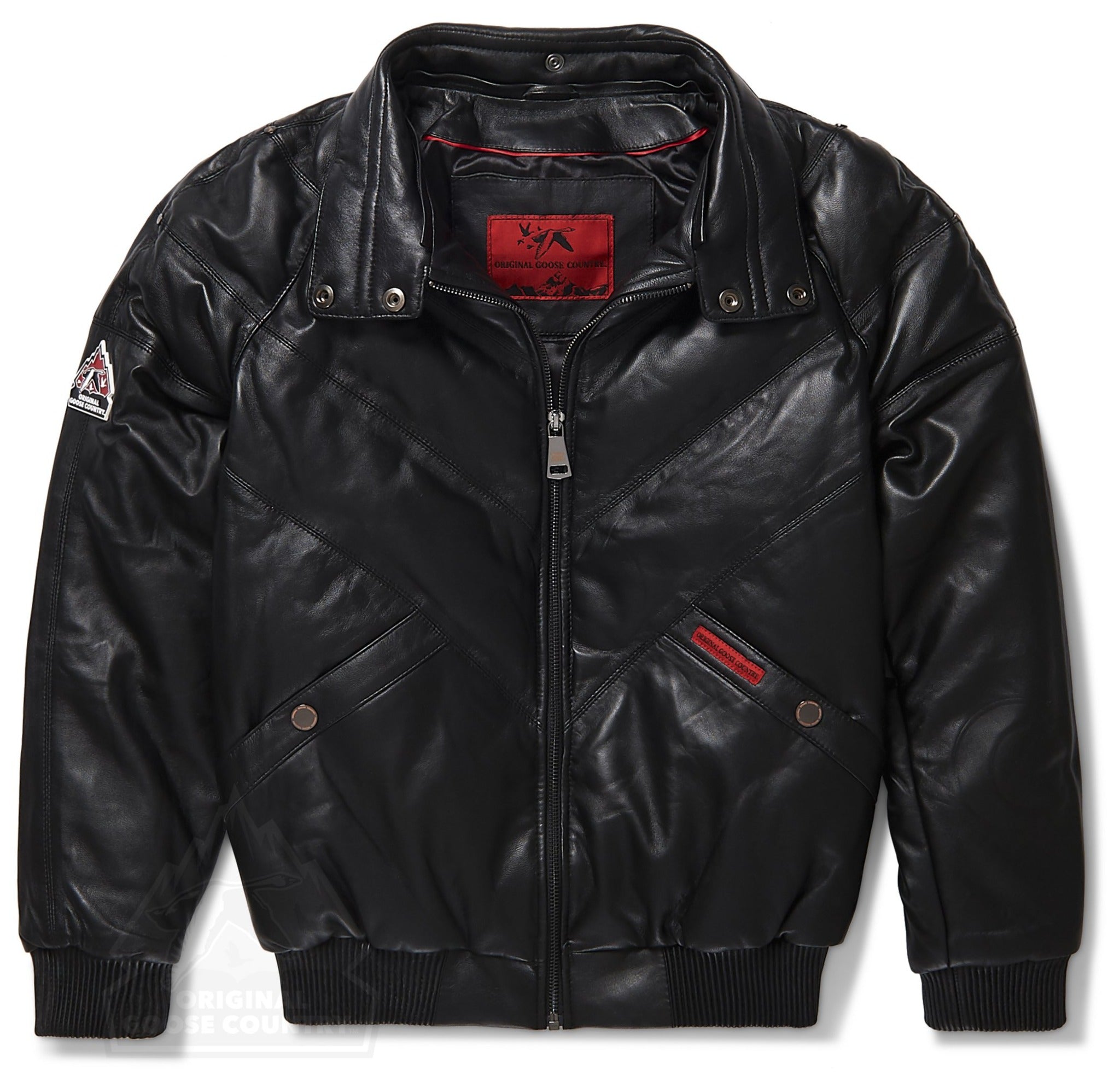 women's black leather bomber jacket amelie side angle