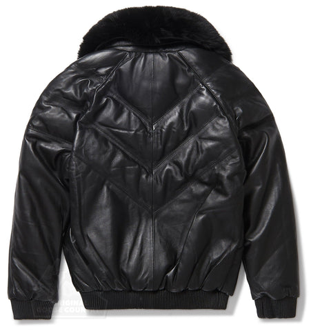 women's black leather bomber jacket amelie detail close up