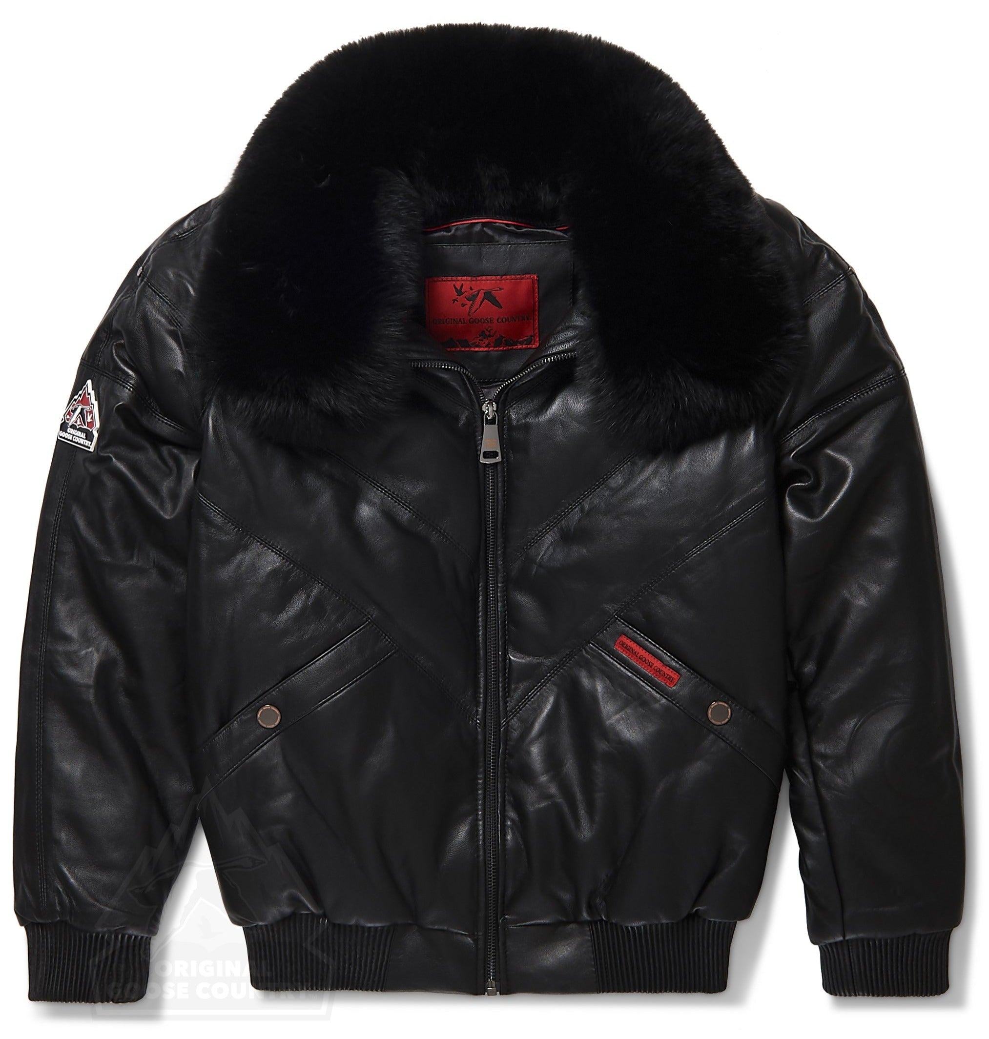 women's black leather bomber jacket amelie front view