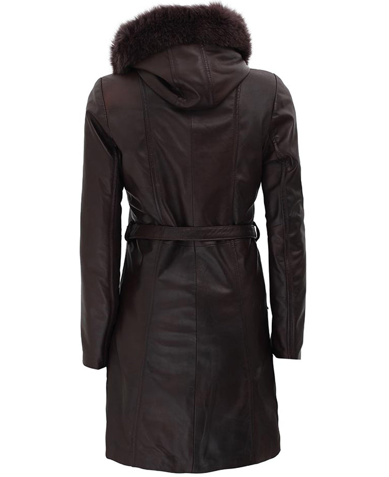 • womens leather coat side angle
