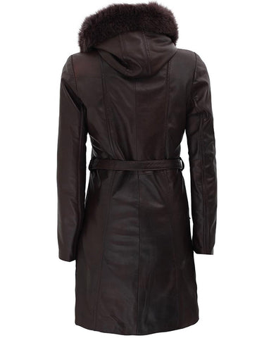 • womens leather coat side angle
