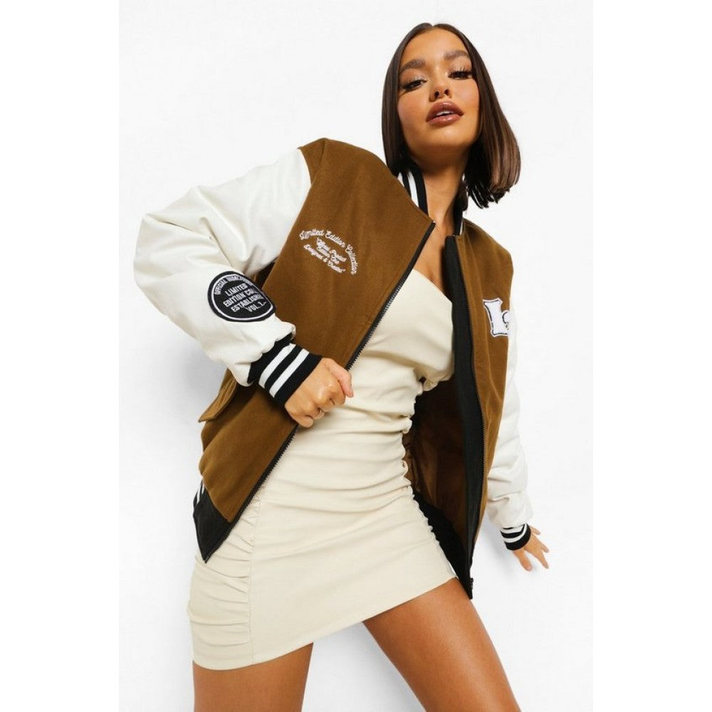 Women's Letterman Jacket - AMSEL LEATHERS