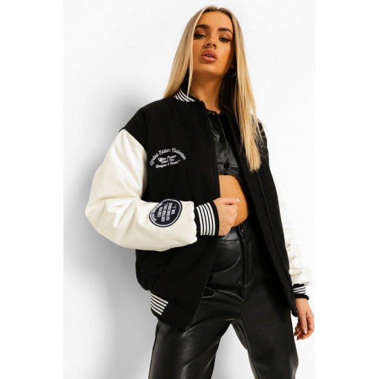 Women's Letterman Varsity Jacket - AMSEL LEATHERS