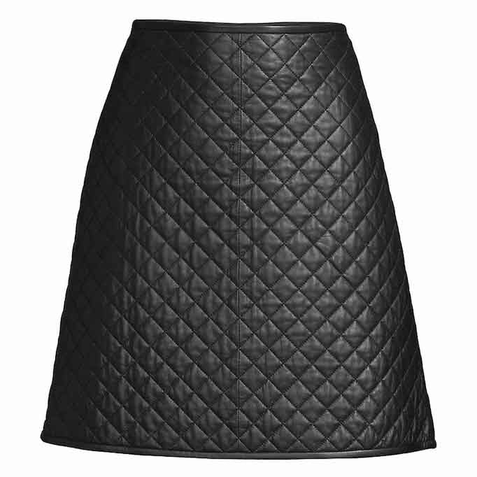 Women's Quilted Leather Skirt - AMSEL LEATHERS