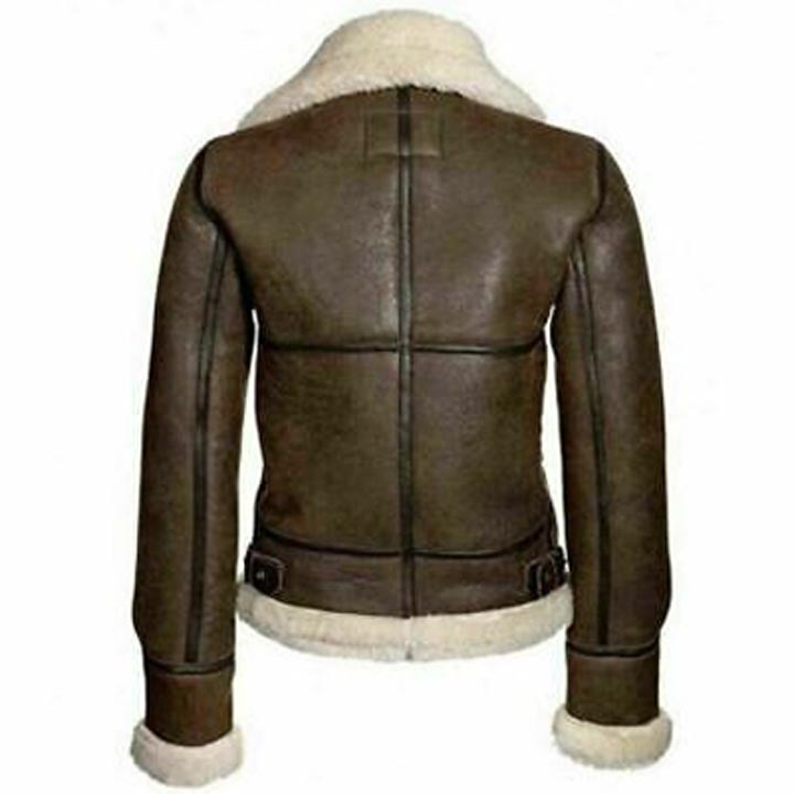 Women's RAF Aviator Sheepskin Shearling Bomber Jacket - AMSEL LEATHERS