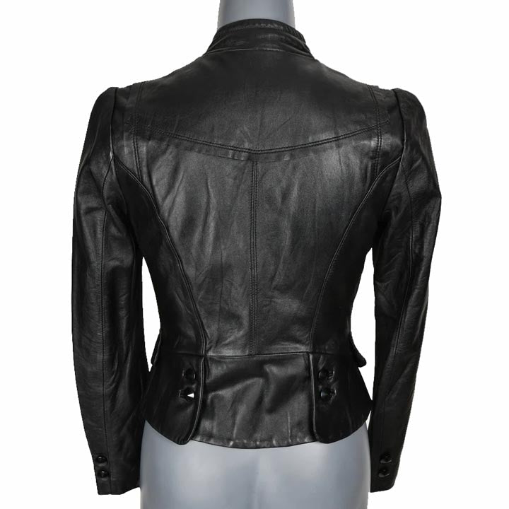 Women's Soft Genuine lambskin Leather Blazer Jacket - AMSEL LEATHERS