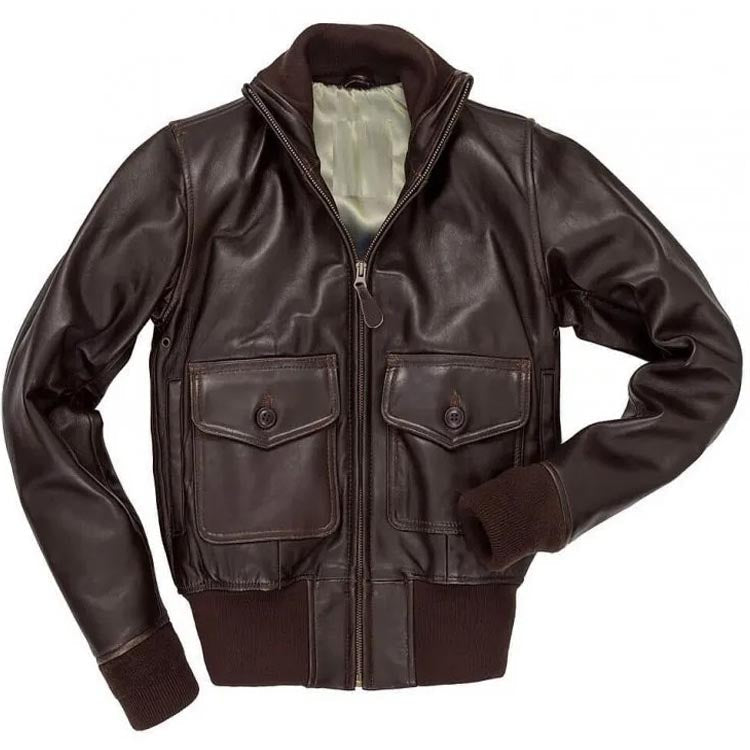 Women's Vintage Brown Leather Bomber Jacket - AMSEL LEATHERS