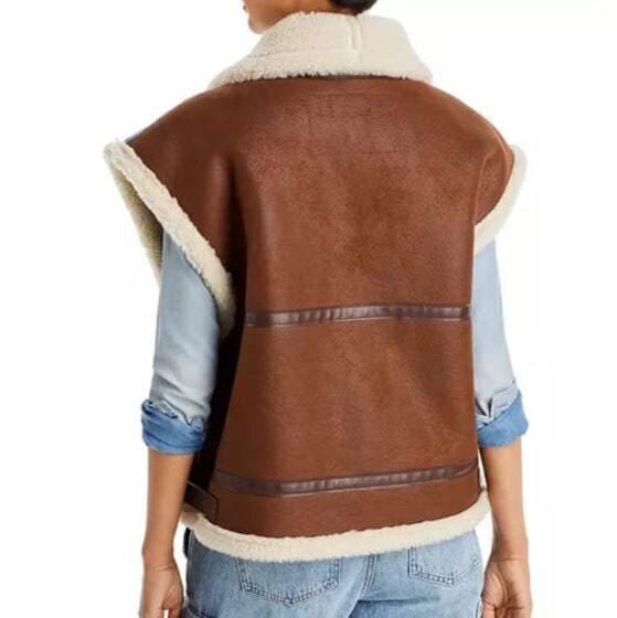 Women's WWII B3 Aviator Sheepskin Leather Vest - AMSEL LEATHERS