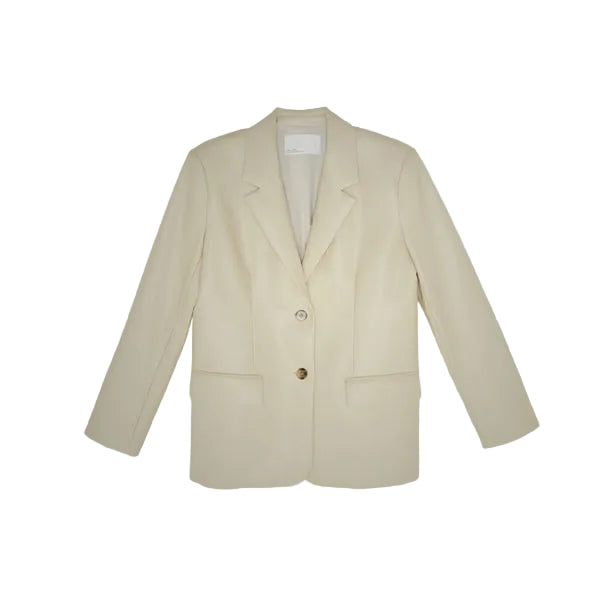 women's cream goatskin leather leather coat freya front view