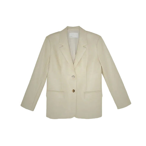 women's cream goatskin leather leather coat freya front view