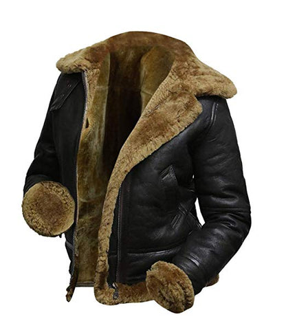 Womens Fur Aviator Flight Jacket