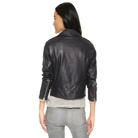 Zora Black Biker Leather Jacket