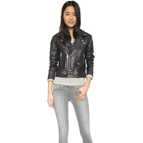 Zora Black Biker Leather Jacket