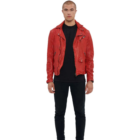 Zuse Red Motorcycle Leather Jacket