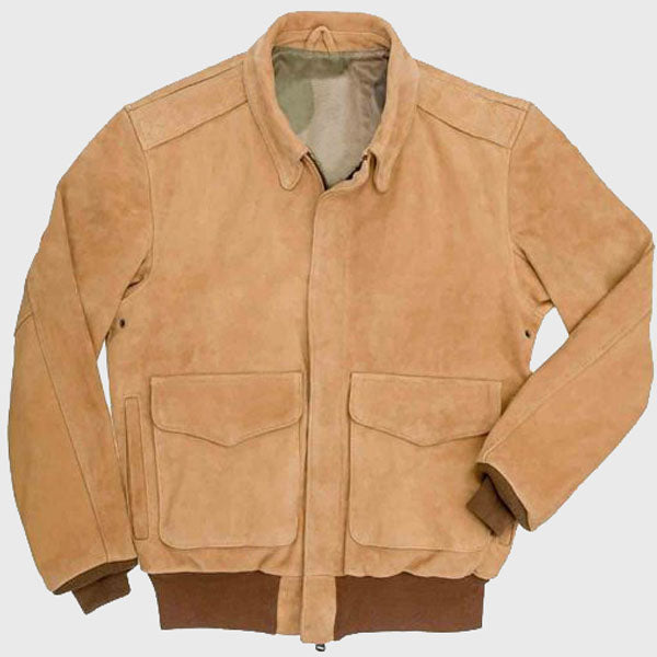 A-2 Flight Gentleman Pilot Suede Bomber Jacket - AMSEL LEATHERS