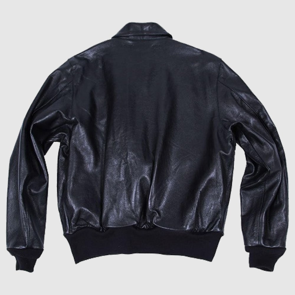 Alpha Black Goatskin Modern A-2 Leather Jacket - AMSEL LEATHERS