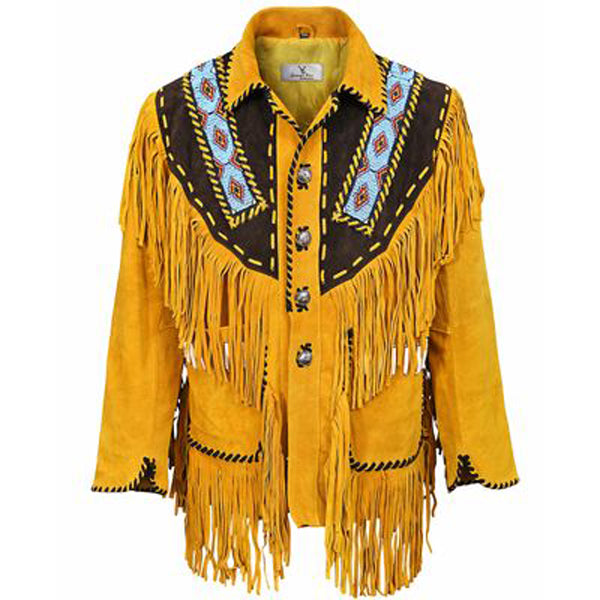 Authentic Men's Native American Western Jacket - AMSEL LEATHERS