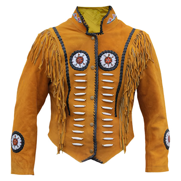 Authentic Western Leather Indian Carnival Jacket – Unique & Stylish - AMSEL LEATHERS