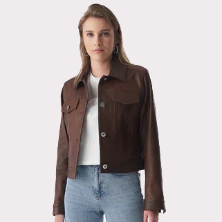 Authentic Western Tan Brown Women's Leather Jacket - AMSEL LEATHERS