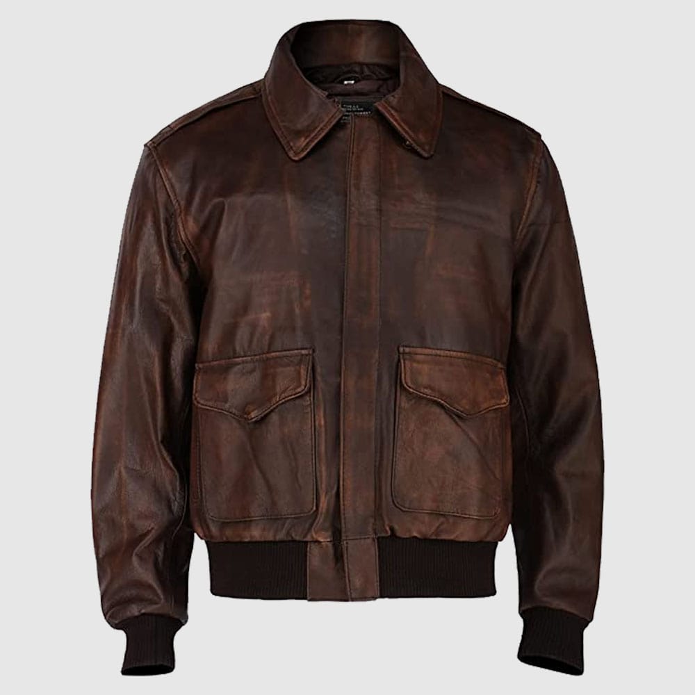 Aviator Brown WWII Flying Jacket Bomber Leather Jacket - Vintage Style, Modern Comfort - AMSEL LEATHERS