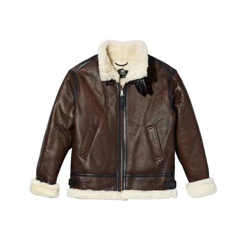 • b3 flight shearling bomber jacket mens front view
