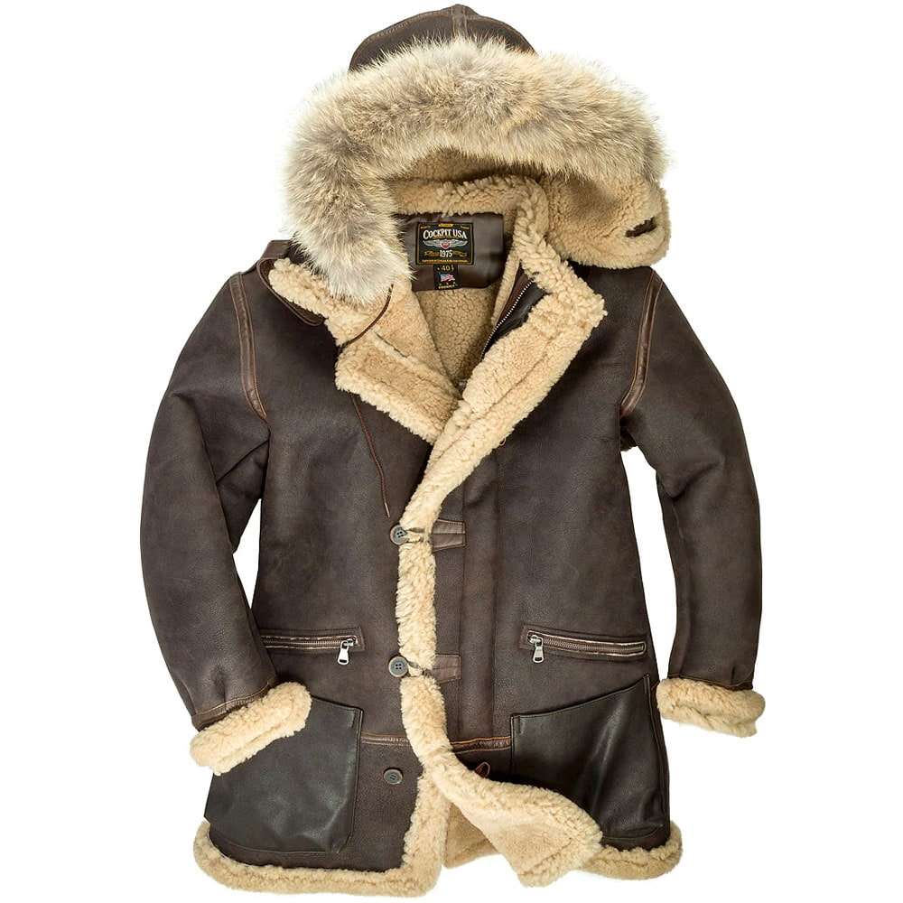 B-7 Aleutian WWII Sheepskin Parka - AMSEL LEATHERS