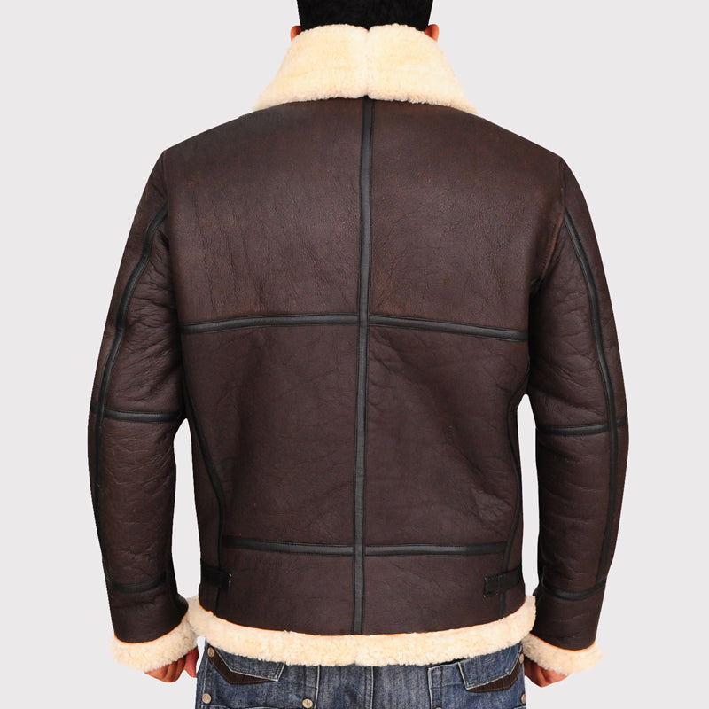 B3 Bomber Aviator Shearling Leather Jacket - AMSEL LEATHERS