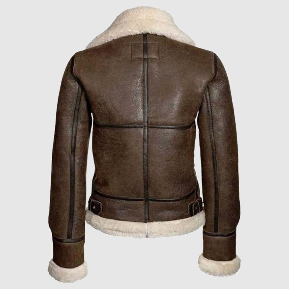 B3 Bomber Distressed Brown Aviator Women's Leather Jacket - AMSEL LEATHERS